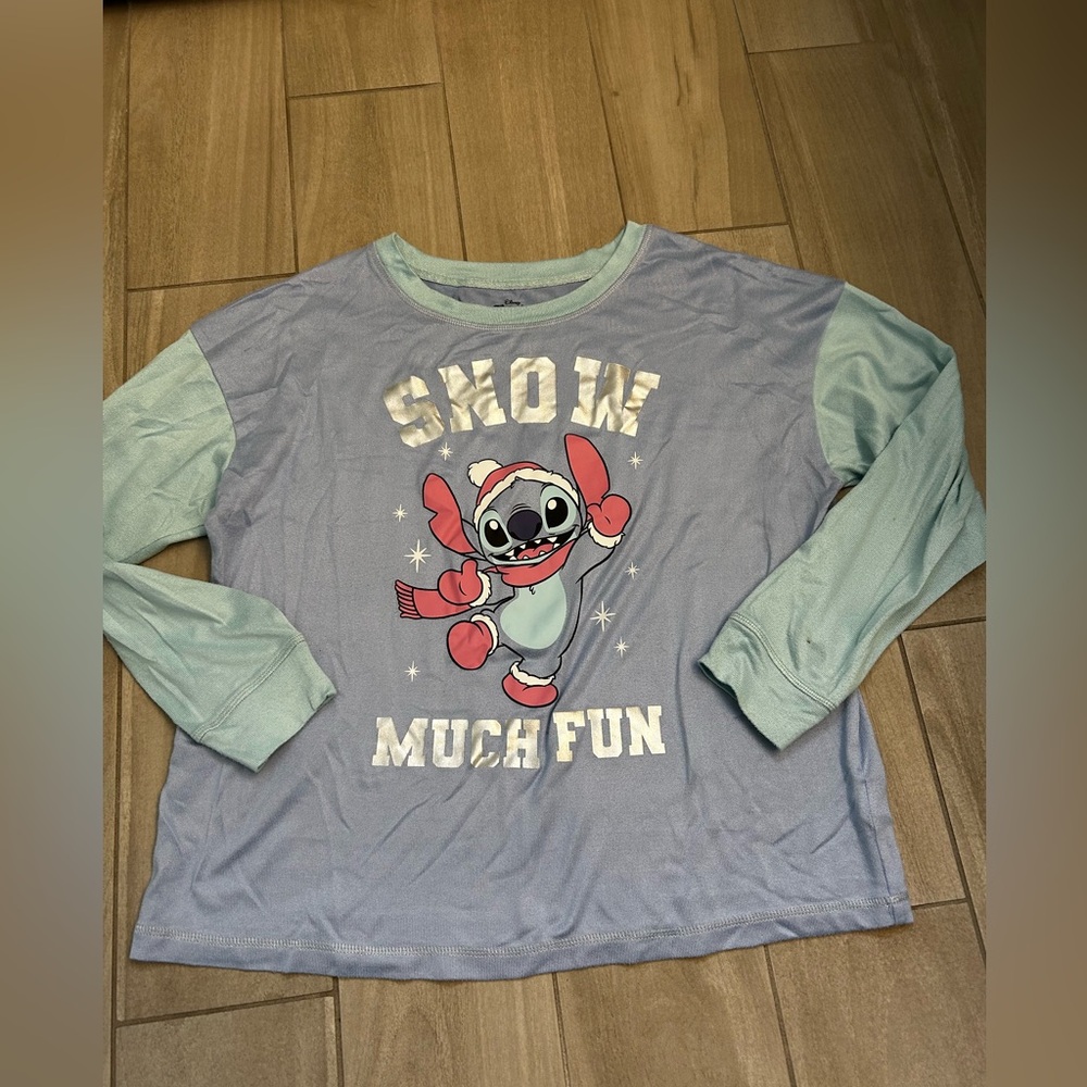 Disney women’s Long Sleeve Tee - Light Blue and Mint